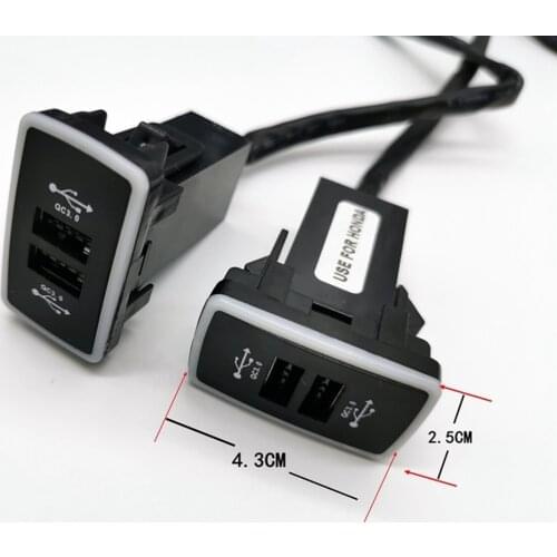 Dual Fast Charge USB Charging Socket for Honda Fit 2008-13