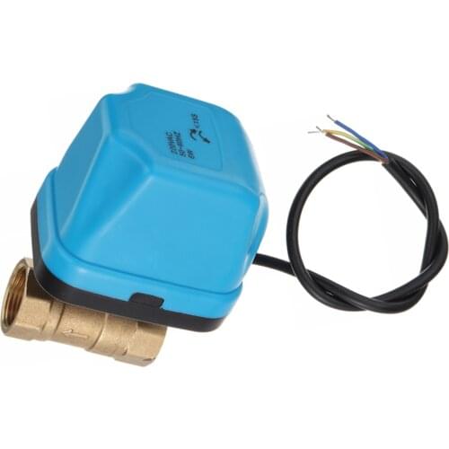 Electrical Ball Valve Set Brass G3/4" DN20 3/4'' AC 220V 2 Way 3-Wire 1.6Mpa Actuator Motorized Electric Ball Valve Stabilizer