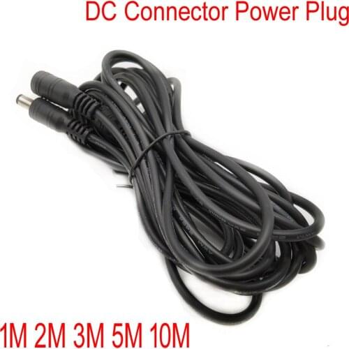 Hot Sale 1m 2m 3m 5M 10M DC connector Power Plug with extension wire 5.5 X 2.1 mm DC female & Male Jack adapter