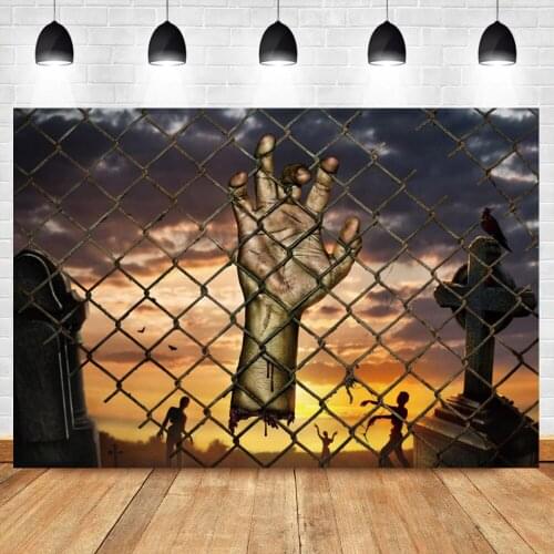 Halloween Background For Photography Doomsday Zombie Ghost Hand Halloween Eve Night Party Decor Photographic Backdrop Photocall