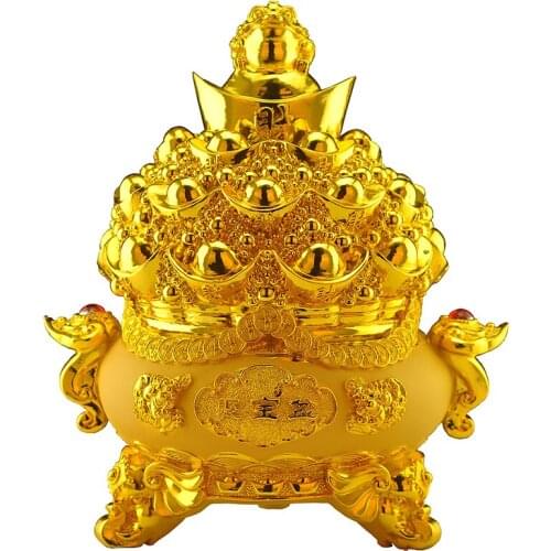 Resin money box statue Gold ingot boxes Feng Shui home decoration accessories birthday present home decor