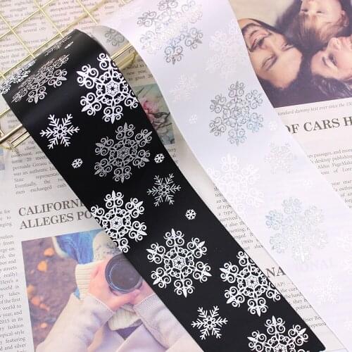 2Yards Hot silver snowflake Christmas Grosgrain Ribbons DIY Handmade Child Bow Wedding Decoration Gift Wrap Material