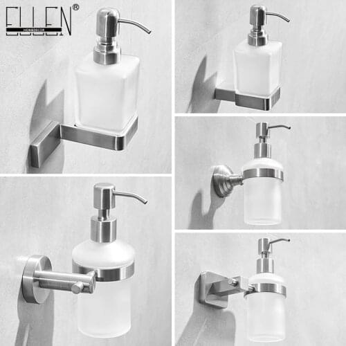 Bathroom Liquid Soap Dispenser Wall Mounted 304 Stainless Steel Brush Bickel Finished Shampoo Soap Holder ML9313