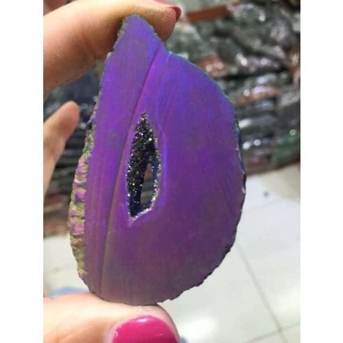 Natural Drusy Fashion Pendant Druzy Stones Quartz Oval Beads Slab Gems Stone Jewelry Necklace Design