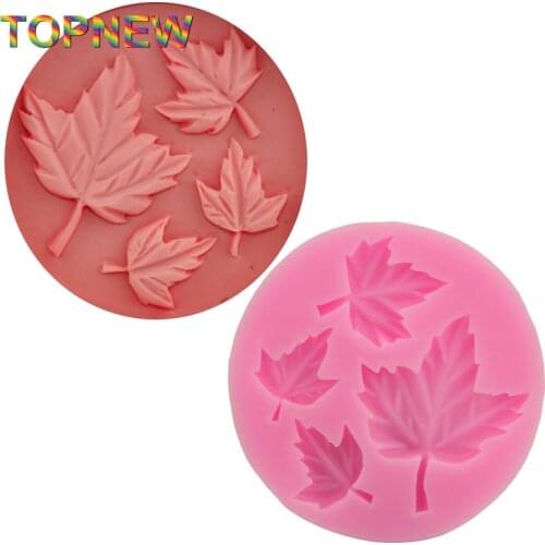 New Maple Leaf Silicone 3D Flower Mold Fondant Cake Decorating Tools Four Color Mould Silicone Soap Cooking Tools C1793