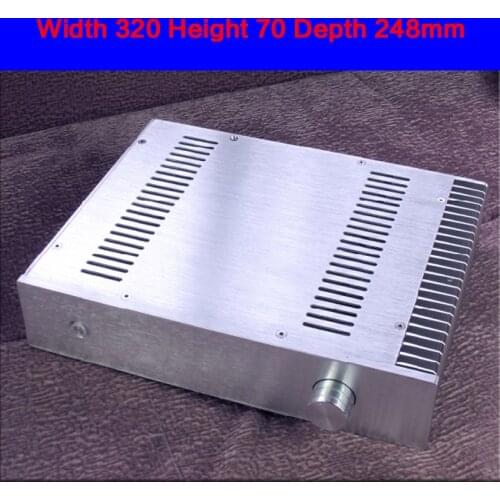 KYYSLB 320*70*248mm BZ3207 All Aluminum Power Amplifier Chassis Box House DIY Enclosure with Cooling Hole Amplifier Case Shell