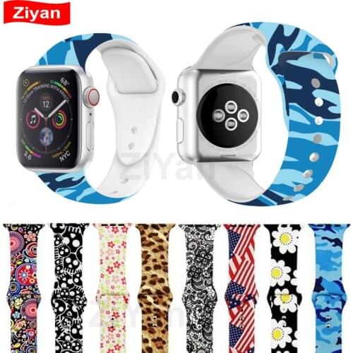 Floral Band For Apple Watch Band 44mm 40mm 42mm 38mm Pattern Printed Band Cartoon Strap Bracelet For iWatch Series SE/6/5/4/3/2