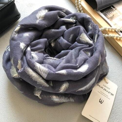 2020 Spring Pink Black Foil Silver Tree Leaves Scarves Foulard Femme Echarpe Leaf Scarfs For Ladies Womens Cotton Scarf