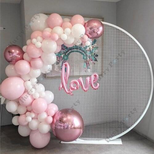 Pastel Pink Wedding Party Decoration Balloon Garland Arch Kit Rose Gold Foil Helium Balloons Baby Shower Birthday Decor Supplies