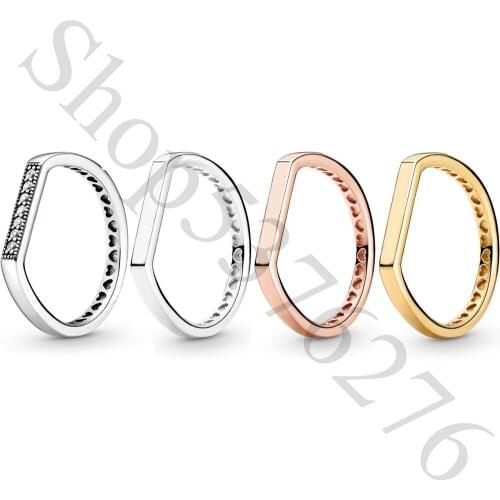 Authentic 925 Sterling Silver Sparkling Logo Bar Stacking Fashion Ring For Pandora Women Bead Charm Gift DIY Jewelry