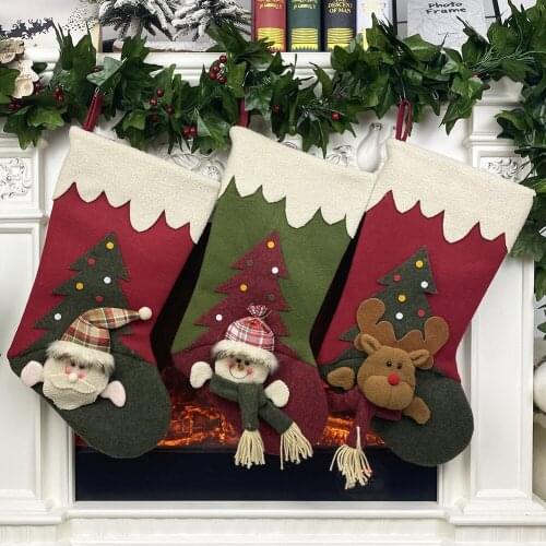 1/3/4 Pcs New Year 2021 Gifts Bag Christmas Stocking Christmas Decorations for Home Navidad Socks Xmas Tree Decoration DIY Decor