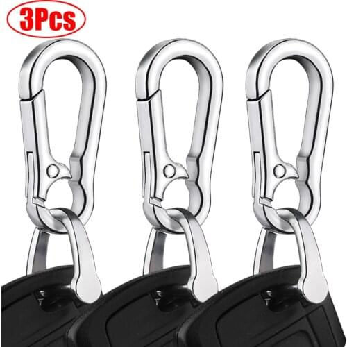 1/3Pcs Men Stainless Steel Gourd Buckle Keychain Waist Belt Clip Anti-lost Buckle Hanging Classic Fashion Key Ring Car Decor