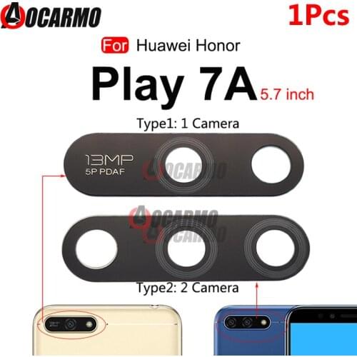 1Pcs For HUAWEI Honor Play 7 7A Back Camera Lens Glass With Sticker Replacement Repair Parts