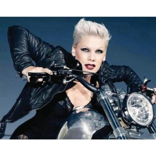 5d diamond painting pink portrait full square / round drill American singer motorcycle girl 3d diamond mosaic wall sticker