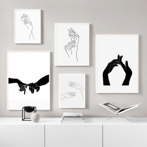 Abstract Line Canvas Black White Wall Art Minimalist Print Painting Nordic Poster Woman Body Picture Modern Living Room Decor