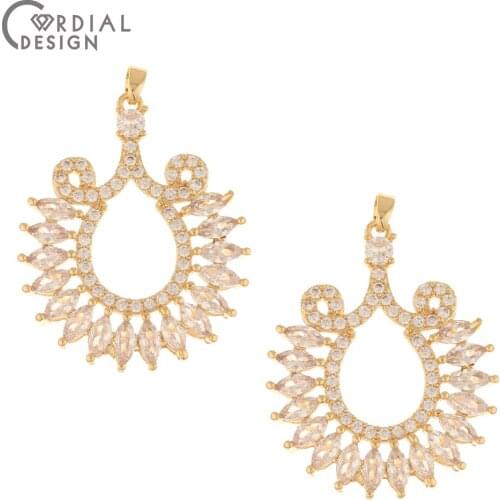 Cordial Design 10Pcs 32*43MM Jewelry Accessories/CZ Pendant/Hand Made/DIY Charms/Necklaces Making/Jewelry Findings & Components