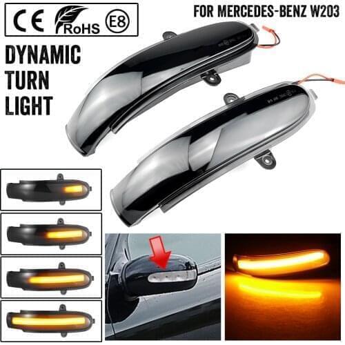 For Mercedes Benz C Class W203 S203 CL203 2001 - 2007 LED Dynamic Turn Signal Light Side Mirror Blinker Sequential Lamp