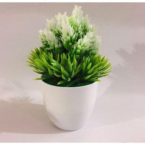 40%HOTSimulation plant potted Podocarpus small bonsai fake flower plant fake flower dining table potted decoration home decorati