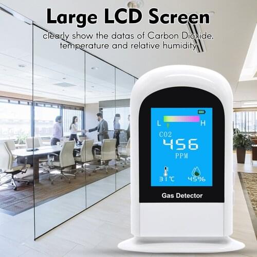 CO2 Meter Indoor Carbon Dioxide Detector LCD Display CO2 Detection Air Quality Monitor Temperature air analyzer Breathalyzer