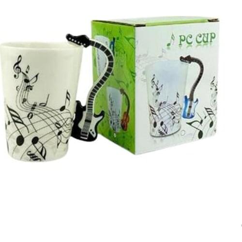250 ml Creative Coffee Cup Ceramic Music Note Mug Violin Guitar Handle Tea Milk Piano Stave Funny Cups Novelty Gifts For Kids