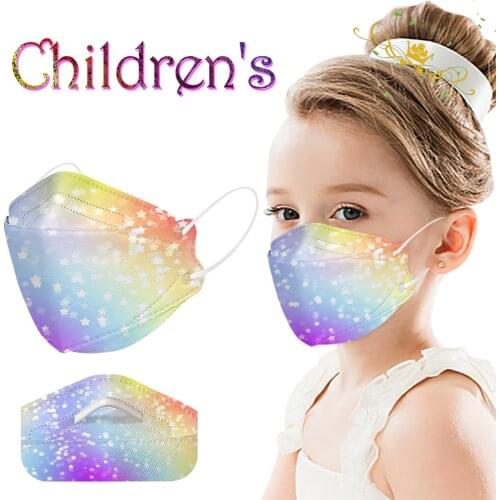 10PCS Baby Disposable Protection Mask 3 Layer Cartoon dinosaur print Face Mask With Nose Strip Bay Kids Earloop Bandage Masques