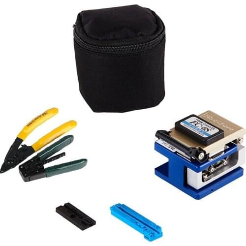 FTTH Fiber Optic Splice Tool Kit Fiber Cutter Optical Fiber Cleaver Cutter Tool Kit FC-6S Cutting Fiber knife +bag + CFS-2