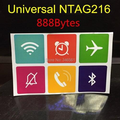6pcs NFC Tags Stickers Ntag216 868 bytes 13.56mhz RFID Smart Label for All NFC android Phone