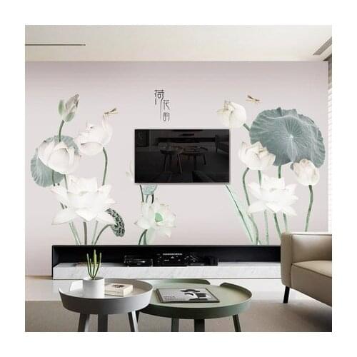 Chinese style Wall Sticker 160*100CM Wallpaper Lotus TV Background Wall Sofa House Decor Living Room DIY Room Decoration Art