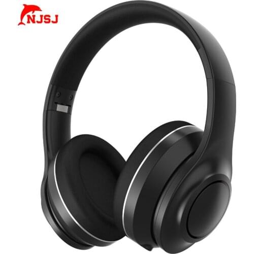 NJSJ Bluetooth Headphones HIFI Stereo Wireless Earphone Gaming Headsets Over-ear Noise Canceling with Microphone