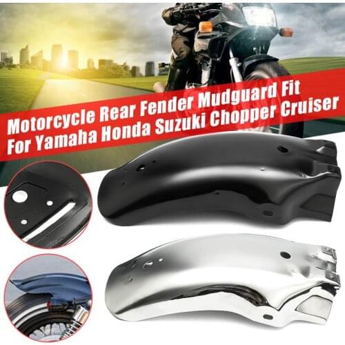 NEW Universal Motorcycle Rear For Fender Mud Flap Mudguard For Yamaha/Honda/Suzuki for Chopper Cruiser Black Silver