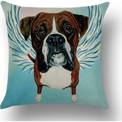New style cartoon dog fighting linen pillowcase office and home cushion cover Home Decor Sofa Car Home Decorative Pillowcase