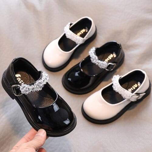 Girls Shoes Big Crystal Mary Janes Shoes Rhinestone Princess Shoes Kids Patent Leather Dress Shoes Children New Spring Autumn