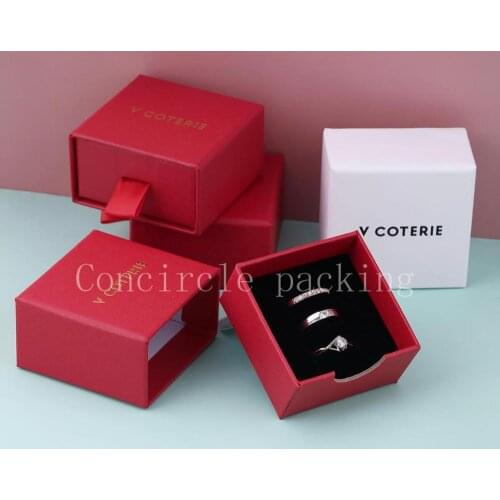 Wholesale 500pcs/lot Custom Paper Jewelry Boxes Drawer Box Packaging With Logo Printed