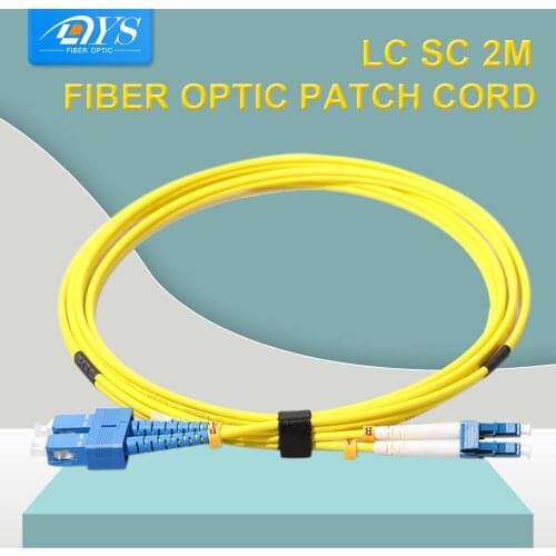 20pcs LC to SC Fiber Patch Cable Single Mode Duplex 2 Meter 9/125um OS1 LSZH Optics Cable Cord Jumper