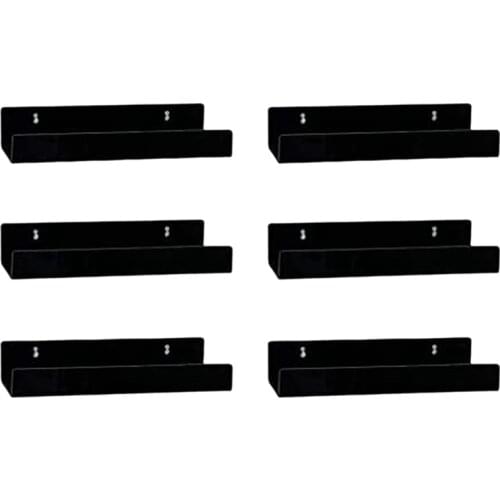 LP Vinyl Record Holder Stand 6 Pack Acrylic Album Shelf Wall Mount Display for Your Favorite LP Records