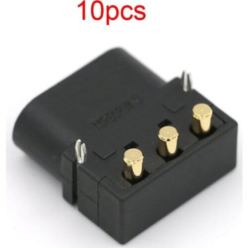 10PCS Amass MR60PW Gold-plated Three Core Horizontal Male Plugs T Plug Interface Connector Connect Parts for RC Aircraft Battery