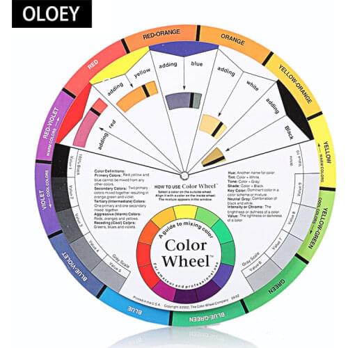 Professional Tattoo Nail Pigment 12 Color Wheel Paper Card Three-tier Design Mix Guide Round The Central Circle Rotates Mixing