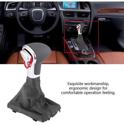 Car Gear Shift Stick Knob + Gaiter Boot Cover DSG S-Tronic for Audi B8 A4 A5 Q5 2009 2010 2011 2012 2013-2016 Car Accessories