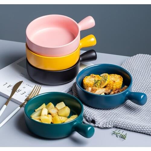 Modern ceramic baked rice Nordic household instant noodles ramen soup bowls large creative tableware