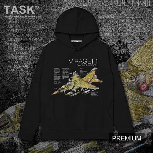 France Mirage F1 fighter weapon fans cotton streetwear long sleeve hooded sweater mens harajuku Popular fashion sportswear male