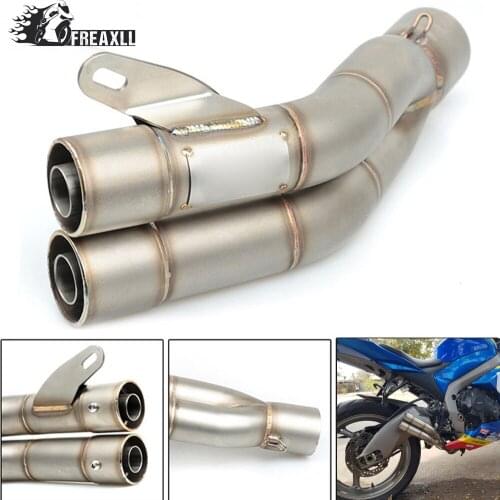 36-51MM Universal Motorcycle Double Exhaust Muffler Pipe For Kawasaki ninja650 300 ABSZ 1000 2010 ER-6n 6F Honda msx125 Ducati