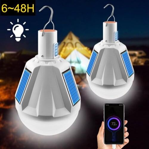 USB Solar Camping Light with Remote Control Hanging Waterproof Tent Light Outdoor Lamp for Camping Hiking Cellphone Emergency