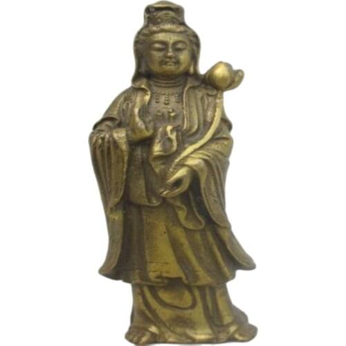 In ancient China collectibles old copper statue of guanyin bodhisattva