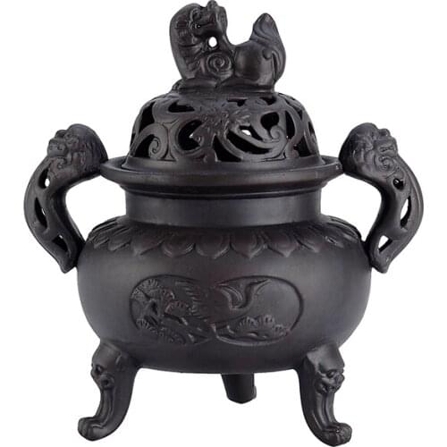 Vintage Ceramic Incense Burner Unique Creative Black Incense Holder House Animal Decoration Smoke Diffuser Room Decor AC50NB