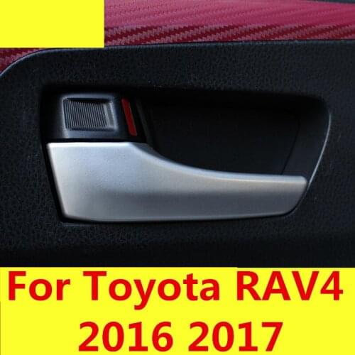 Inner Side Door Handle Cover Trim ABS Chrome Interior decoration Car accessories 4pcs For Toyota RAV4 RAV 4 2016 2017