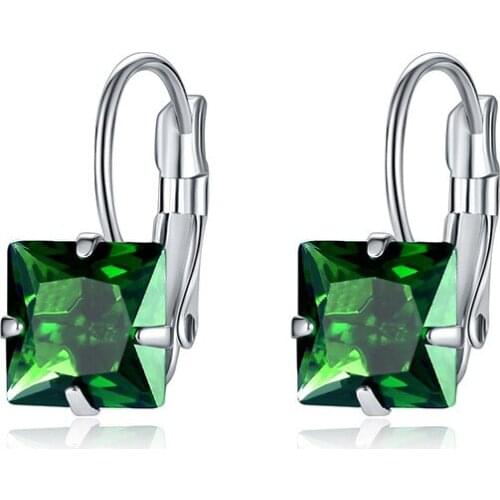 YJGS Newest Fashion Zircon Crystal Earrings For Women Girls Unique Square Zirconia Hoop Earrings Jewelry Gifts Pendientes Mujer