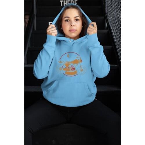 Angemiel Wear Night Motorcycle Blue Women 'S Hooded Sweatshirt