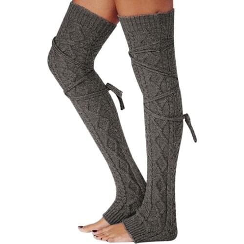 Winter Ladies Stocks Over The Knee Warm Socks Thick Cotton Pure Color Ski Sports Casual Sexy Straps Heel Socks Z1115