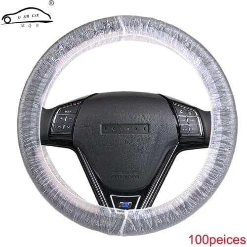 100pcs/lot Universal disposable plastic steering wheel cover /white plastic steering-wheel cover 4S shop dedicated