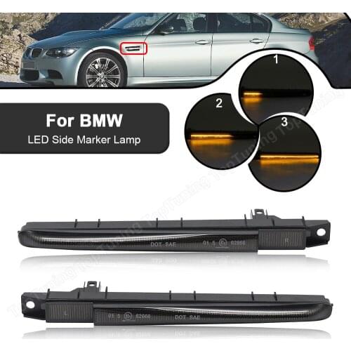 2X LED Dynamic Side Marker Turn Signal Indicator Sequential Blinker Light For BMW E90 E92 E93 Sedan Coupe Convertible 2007-2013